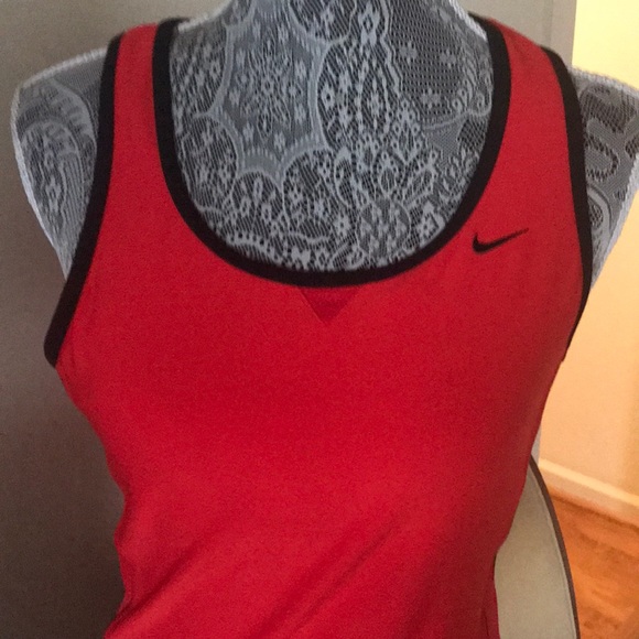Nike gorgeous red tank top.Spandex bra attached - Picture 2 of 5